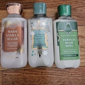 NEW Sealed Bath & Body Works Set Of 3 Full Size Winter Scented Lotions